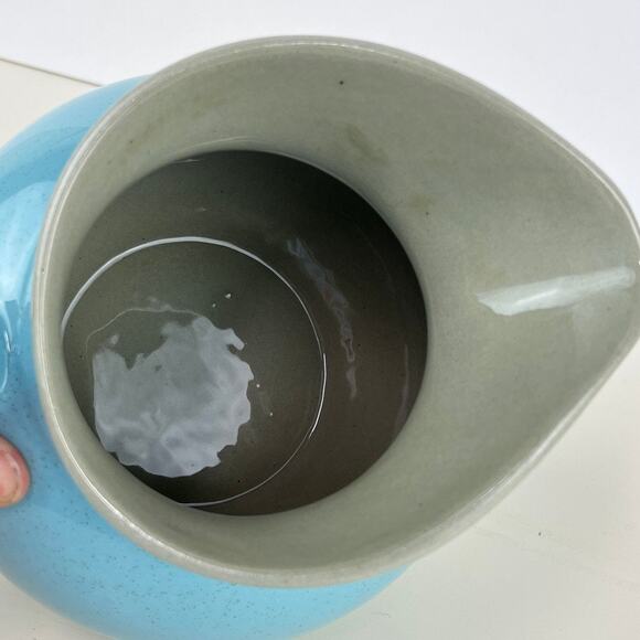 Harker Pottery Harkerware Blue Mist Speckled Pitcher - Picture 7 of 9